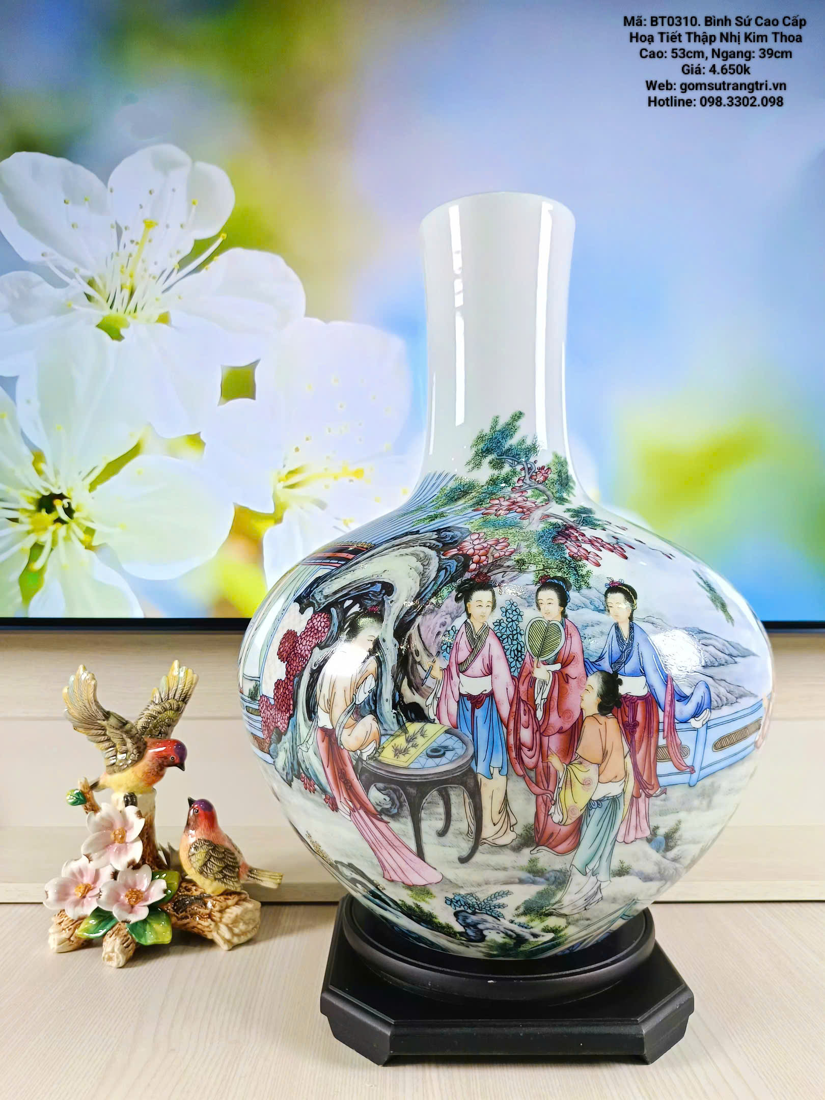 BÌNH SỨ CAO CẤP HỌA TIẾT THẬP NHỊ KIM THOA